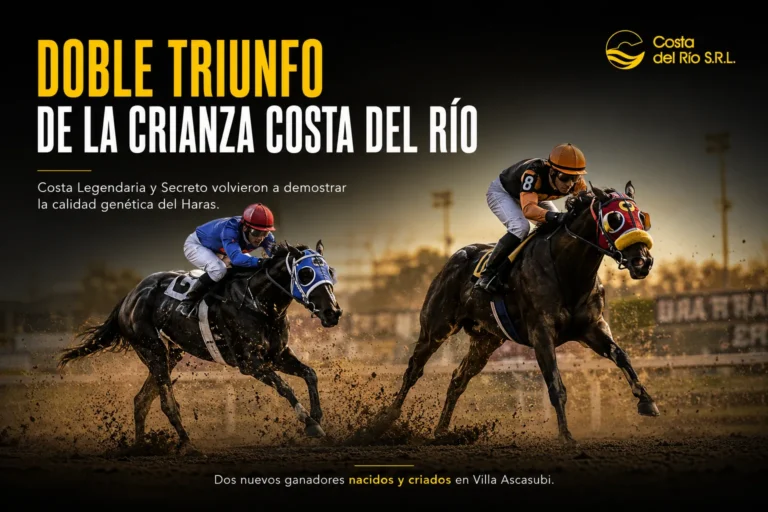 Doble alegría para el Haras Costa del Río: Costa Legendaria y Secreto brillaron en las pistas
